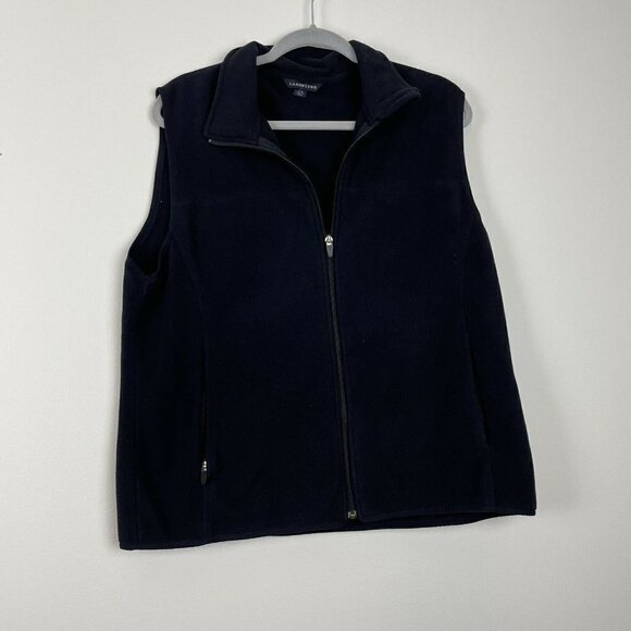 Lands End Navy Blue Fleece Vest Boys Size Large - Picture 1 of 7